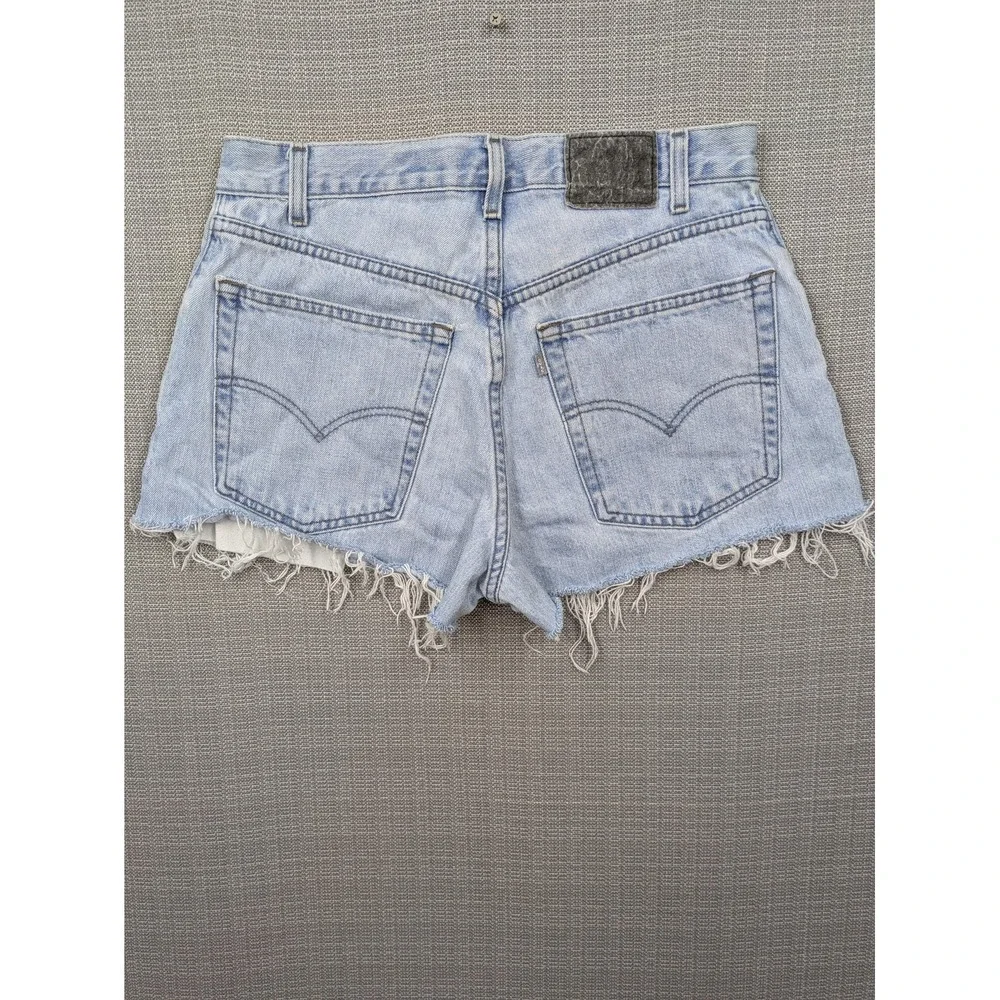Levi's Silvertab Baggy Denim Shorts Mens 32 (30x2) Blue Distressed Cutoff Grunge